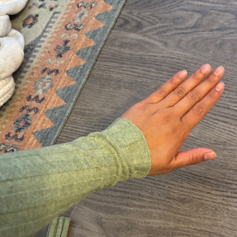 Green Ribbed Women's longsleeve - Picture 4 of 4